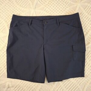 Eddie Bauer Womens Navy Blue Cargo Shorts Size 18 Outdoor Adventure Hiking